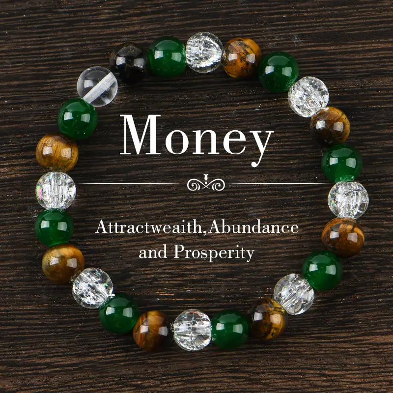 TUJ Tranquility Prosperity And Abundance Money Attraction Bracelet, Jewelry Gift For Men And Women,, Brings  Self-esteem first  bracelet pulsera  amatista unity  bracelet protection bracelet encouragement gift fashion artificial ColorblockCrystal Bracelet