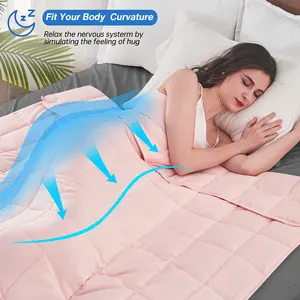 yescool Weighted Blanket for Adults,Cooling Heavy Calming Blanket for Deep Sleep,Perfect for 190-210 lbs, Queen Size Breathable Blanket with Premium Glass Bead, Machine Washable,20lbs For Stress & Anxiety