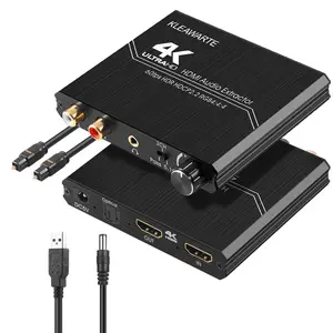 Hdmi audio extractor adapter 4k hdmi to hdmi with optical spdif 35mm stereo lr audio converter volume control 4k60hz 444 hdr