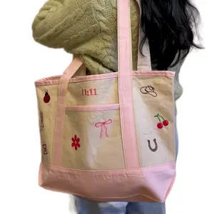 Jumbo Embroidered Tote Bag