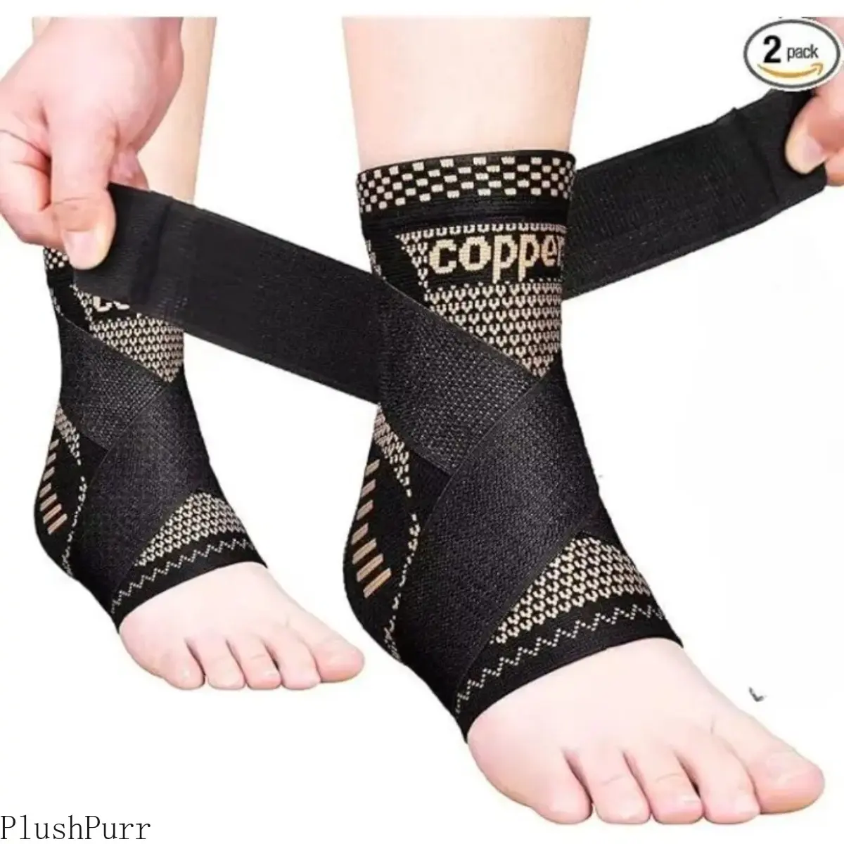 2 Pack Ankle Stabilizer, Copper-Infused Adjustable Ankle Wrap with Compression Support for Women & Men - for Running, Tennis & Walking, Hiking tiktokshopbacktoschool, Compression Sleeve