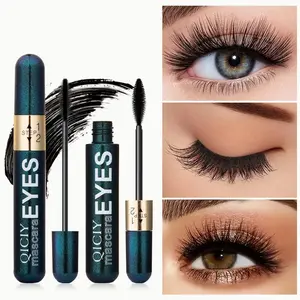 2 in 1 Mascara, Waterproof Lengthening & Volumizing Mascara with Dual Brush Heads, Smudge-Proof Curling Eyelash Mascara for Natural & Bold Eye Makeup, Long Lasting Black Mascara for Sparse Lashes, Beginners Friendly