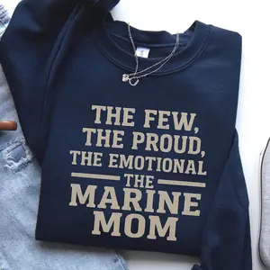 MARINE MOM Sweatshirt ⎮ Christmas, Birthday, Mothers Day Gift ⎮ Family Day & Graduation Crewneck Pullover ⎮ Military Spouse