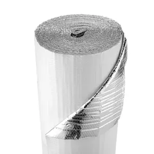 【Summervibes】VEVOR Reflective Insulation Roll, Double-Layer Air Bubble Radiant Barrier, 6mm 48 in x 100 ft, Aluminum Foil White PE Film Heat Reflective Shield, Thermal Insulation Roll for Garage Door Window RV Roofs