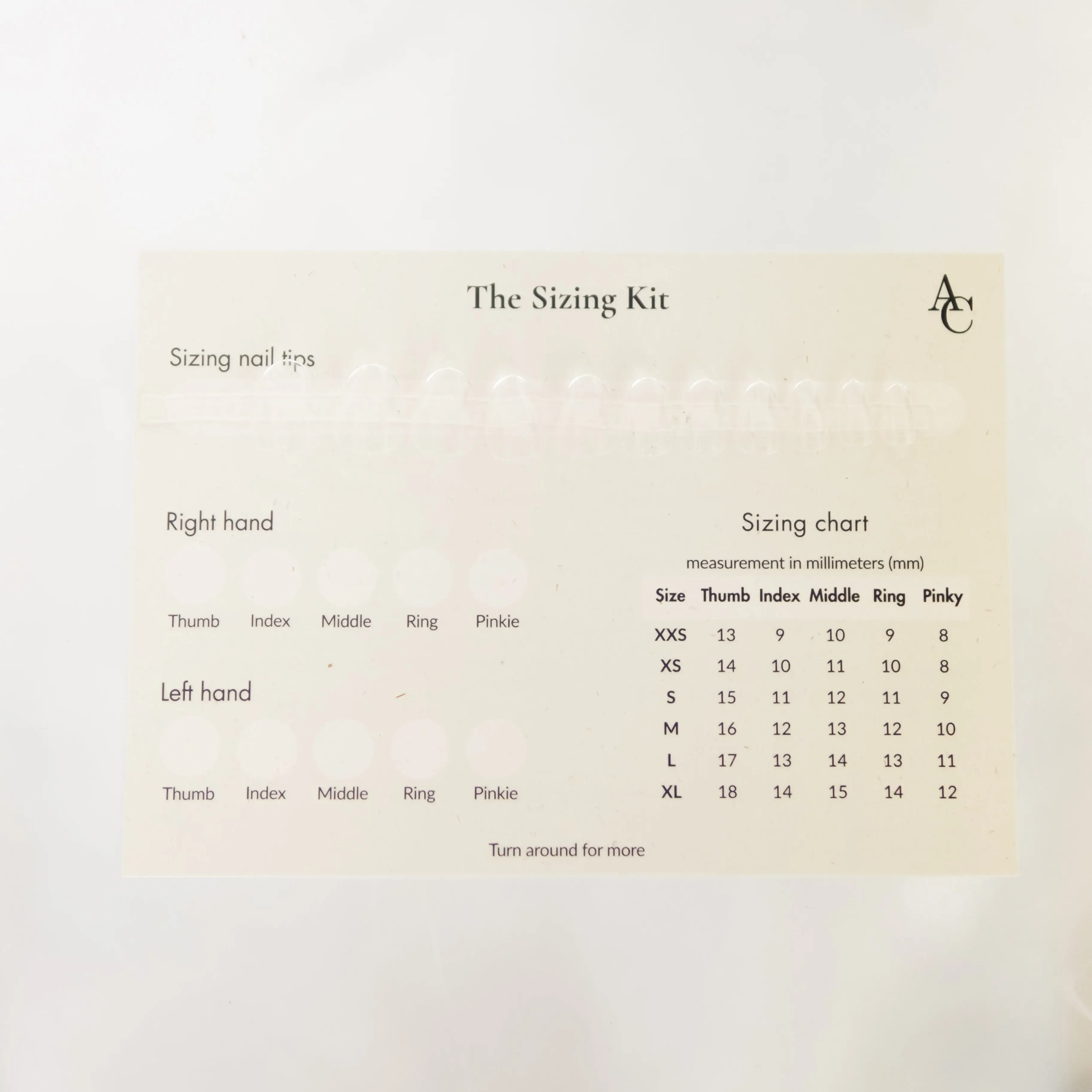 Sizing kit
