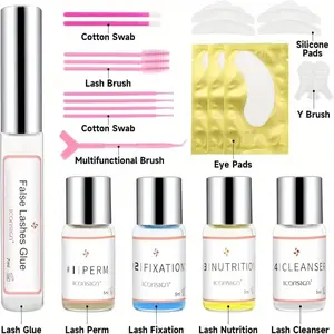 Lash Lift Kit - 4 in 1 Eyelash Perm Kit for At Home Salon Quality Curls, Long Lasting 6-8 Weeks, Beginner Friendly with Silicone Pads S/M/L/M1/M2