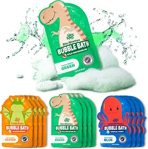 Tub Works Dino Adventure Bubble Bath - Wild Watermelon Scented Color-Changing Pouches for Toddlers & Kids - 12-Pack Non-Toxic Formula with Fruity Scents & Easy Cleanup - Perfect for Birthday Gifts