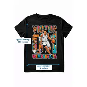 Spurs Wemby Gildan Unisex Shirt with White Toner Underlay for Dark Shirts 10.5 inches by 8 inches