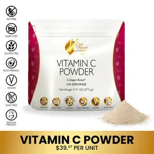 Coco March N.M.D Vitamin C Powder – 1000 mg with Zinc, Quercetin, Bromelain & L-Lysine – 100 Servings