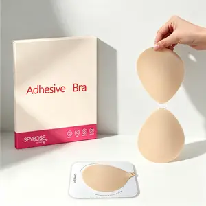 SPYROSE Adhesive Bra - The No.1 Push-Up Sticky Bra for Women, Waterproof & Sweatproof Invisible Adhesive Bra, Reusable Silicone Strapless Bra for Backless Dresses, Includes Storage Board & Replaceable Pads