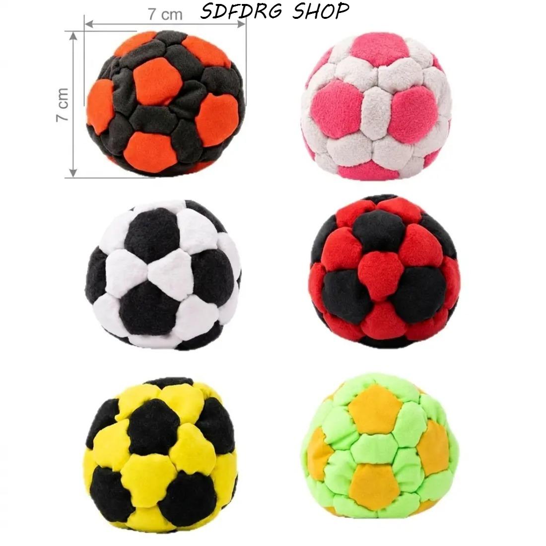 6-Pack 2.75” Plush Soccer Hacky Sacks for Kids & Adults – Soft Fleece Footbags, Y2K Nostalgia Skill Toys, Outdoor Summer Camp Game, Juggling Balls, Party Favors, Coordination & Sports Fun