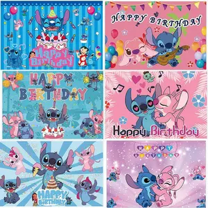 Disney Stitch Birthday Party Backdrop - Vibrant & Easy-to-Use Backdrop for Magical Celebrations - Perfect for All Ages