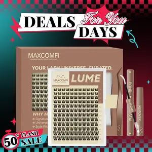 LUME | Maxcomfi DD Curl Cluster 2.0 Multi-Pack | Fluffy Layered Lash Clusters | Vampire Lashes Medium  Lashes Clusters Waterproof Cryproof  Longlasting Party Mother Gifts SummerVibes