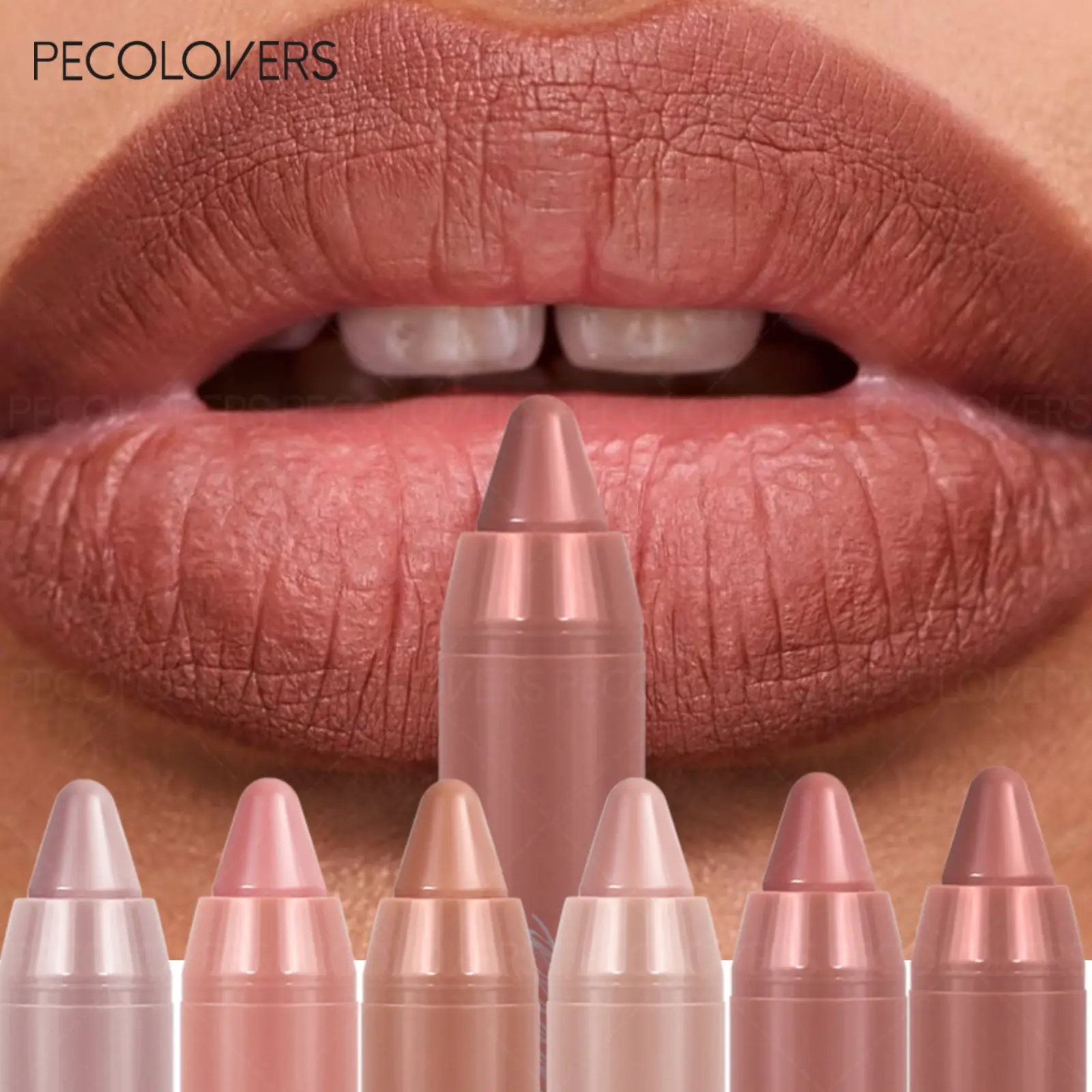 6pcs/set Velvet Sexy Red Lipstick Pencil Matte Lip Liner Crayon Lippie Pencil Kit Moisturizing Long-lasting Waterproof Non-stick Lip Tint Cosmetics
