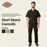 Dickies | Short Sleeve Coveralls, Men's Sleeve Workwear,Lightweight Design,Worn Over Everyday Clothes, Elastic Waist Inserts, Wrinkle-resistant Fabric, Easy-care Finish, With Large Back Pockets