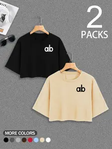 Women's Casual Loose Fit Short Sleeve Top Set, Soft Comfortable Fabric, Perfect for Outdoor Shopping & Summer Sleepwear