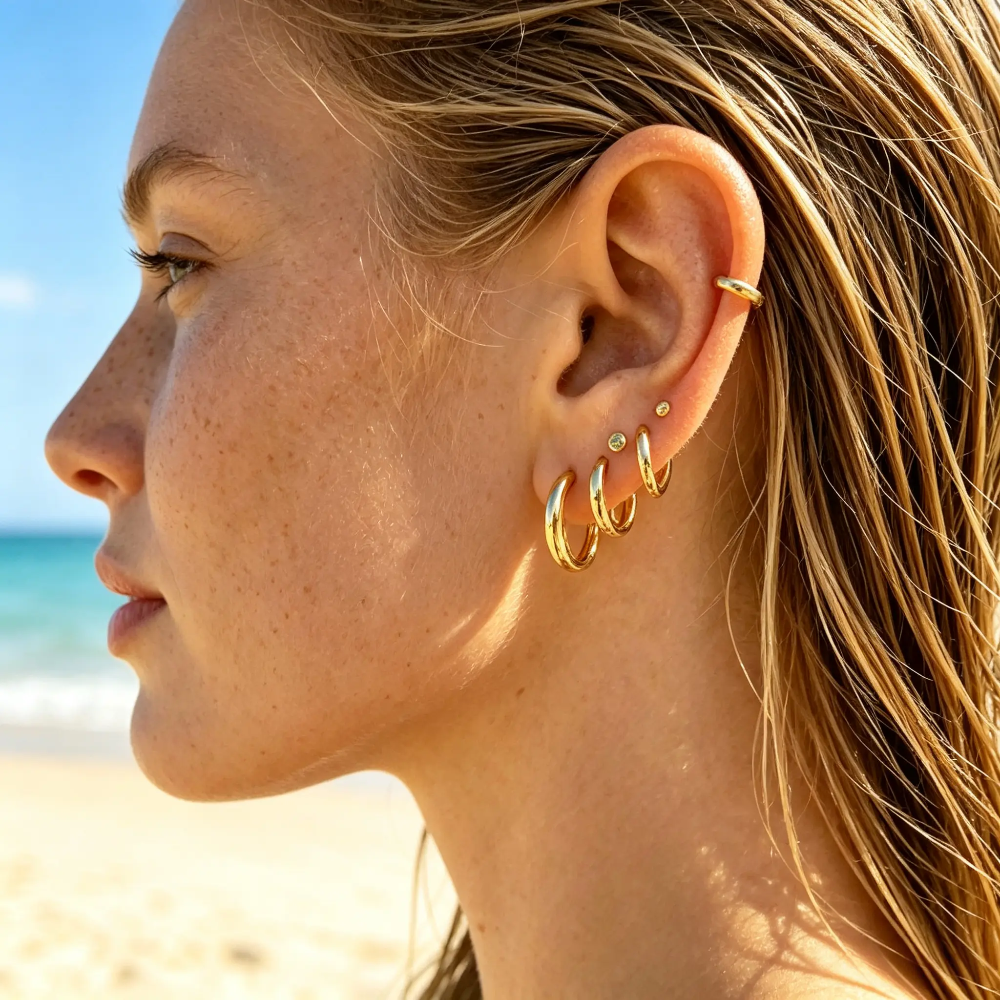 Unisex 5-Pair Huggie Small Hoop Earrings Set - Hypoallergenic Lightweight Alloy Stackable Cartilage Hoops, Ideal for Daily Wear, Holiday Gifting (Clip-On for Sensitive Ears), Hoops Earrings