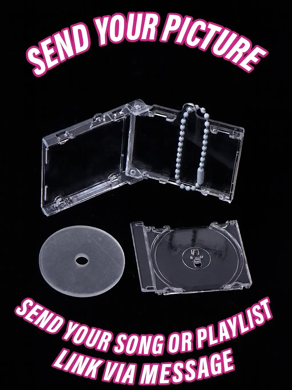 Custom Acrylic Mini CD Keychain Personalized Music Gift with NFC Handmade Clear Acrylic Mini CD Design Includes Secure Keychain Ring and Custom NFC