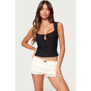 Leya Textured Keyhole Top