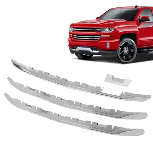 Chrome Snap-On Grille Overlay Cover Fit For Chevy Silverado 1500 2016-2018 Shiny Gloss Premium Car Decoration Accessory Cars Accessories
