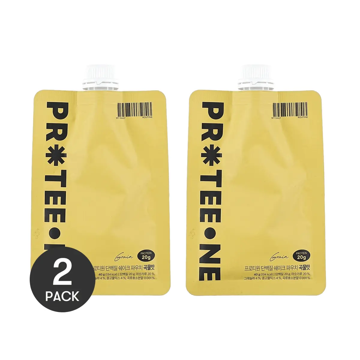 2 Pack PROTEEONE Korean Protein Shake Powder - Grain Flavor Meal Replacement, 20g Protein Per Pack, High Protein Supplement for Fitness & , On-the-Go Nutrition