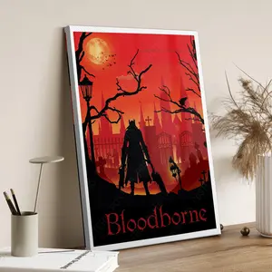 Bloodborne Game Art - Full Page, minimalist, Bloodborne poster, gaming print, gaming gift, video game art, computer game art, gamer gifts