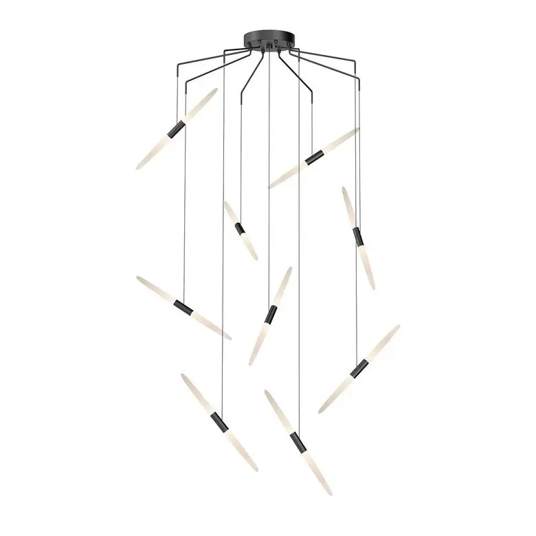 Ballet LED Chandelier - 9-Light Asymmetrical Acrylic Design for Modern Elegance