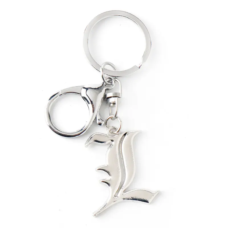 Yagami Light Keychain L-shaped Zinc Alloy Car Keyring Cosplay Accessories