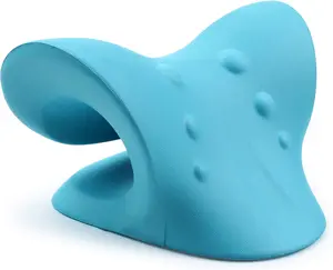 Neck and Shoulder Relaxer - Cervical Traction Device for TMJ Pain Relief & Cervical Spine Alignment, Chiropractic Pillow Neck Stretcher (Blue)