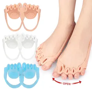 Hammer Toe Separator & Metatarsal Pads, Upgraded Hammer Toe Corrector, Gel Toe Straightener with 5 Separating Rings, Unisex Foot Care