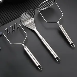 Stainless Steel Potato Masher, Effortless Food Prep Tool, Durable Kitchen Gadget, Easy-To-Use Design, Perfect for Home Cooking, Fruit Tool