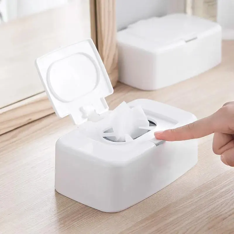Wet Tissue Box Wet Wipes Dispenser Portable Home Use Tissue Box Tissue Holder Cotton Swab Storage Box For Car Home Office Desktop Organizer
