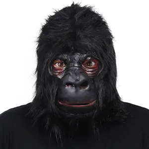 Gorilla Mask Soft Latex Realistic Funny Animal Headgear for Halloween Carnival Party