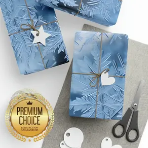 FROSTY SNOWFLAKES Christmas Gift WRAP, Ice Snow & Frozen Frosty Decorative Winter Gift Wrapping Paper