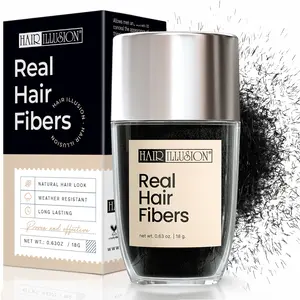 Hair Illusion Real Hair Fibers Conceal Thinning, Bald, Beards. Hairline. Edge Enhancements Non Synthetic Natural-Looking Coverage Blend Sensitive