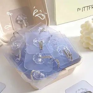 30pcs Self Adhesive Hooks, Multi-Functional Sticky Hooks, Storage Hooks, Waterproof Oilproof Design, Ceiling Hooks for Bedroom, Perfect for Bathroom Use, Waterproof Wall Mount