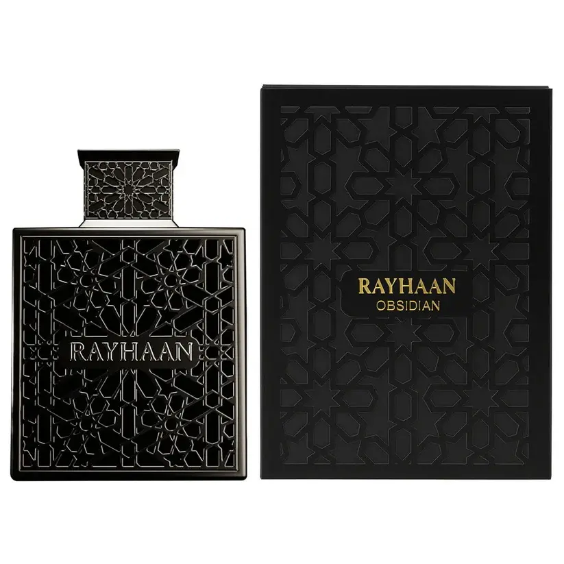 Rayhaan Obsidian Eau De Parfum 100ml Long Lasting Luxury Arabic Perfume for Men Oud Amber Woody Fragrance UAE Original
