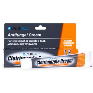 CareAll Clotrimazole Antifungal Cream 1% USP 1.0 oz., Cures Most Athlete’s Foot, Jock Itch and Ringworm, Sooths and Relieves Itching, Burning and Cracking from These Conditions