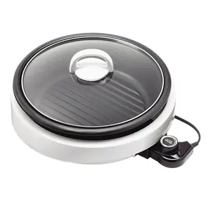 AROMA 【 Guarantee】3-in-1 Cool-Touch Electric Grill Portable Dishwasher Safe, 3-Quart, White, ASP-137 Grillet 3Qt., 2 Year Mfgr Warranty