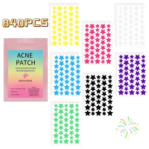 840/560/280PCS 7 Colors Comfortable Blemish Management Acne Patches, Star-Shaped Design, Suitable for Various Occasions, Makeup Party, Holiday Gatherings, Essential Beauty Tool