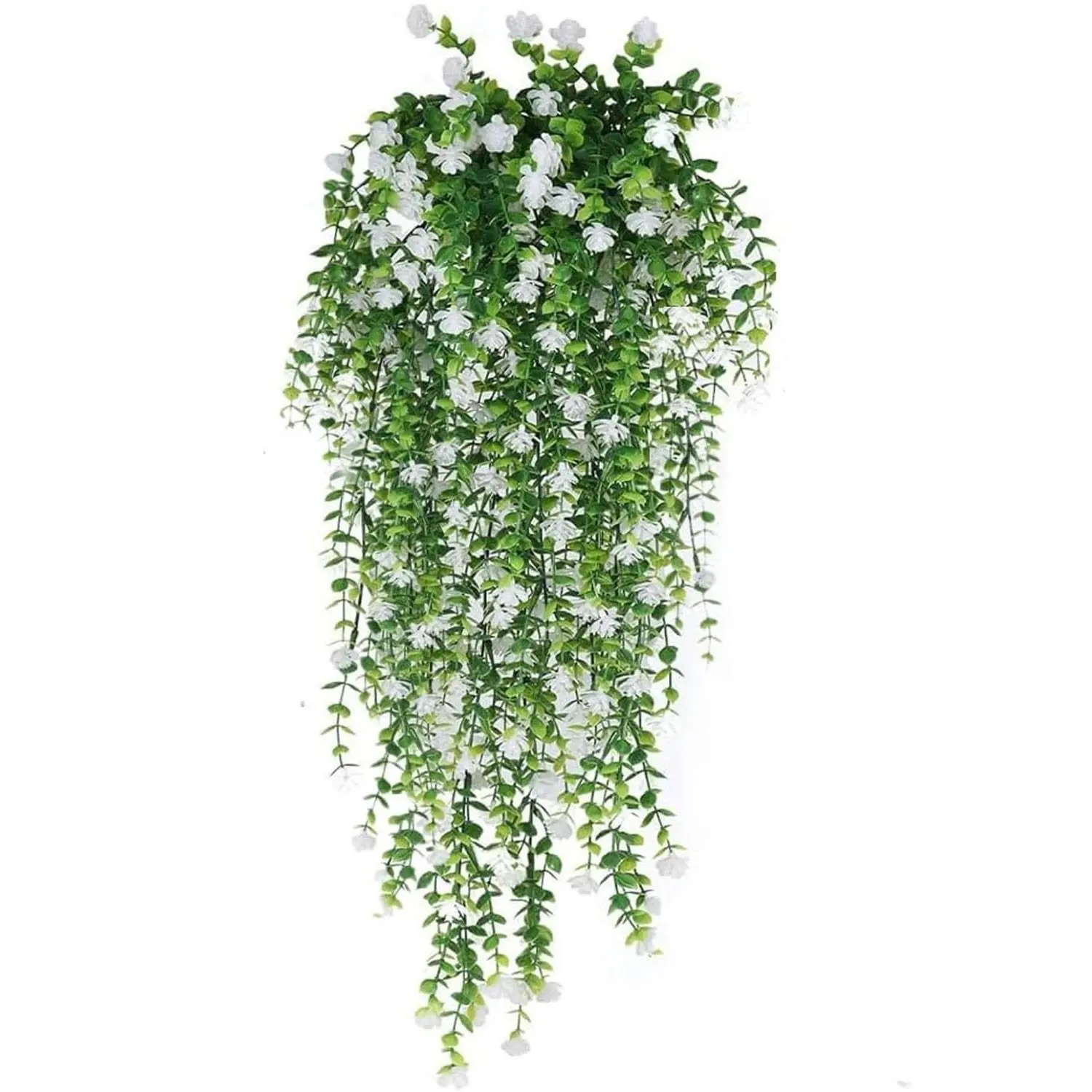 6-piece UV-resistant imitation hanging plants, Hanging plant vines, suitable for home, garden, weddings, engagements, Christmas and other occasions, indoors and outdoors, green branches and bright yellow flowers, no need for pots, Hanging House Plant