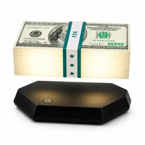 Magnetic Levitation Money Stack Lamp, Dollar-Style Floating LED Desk Light with 360° Rotating Display, 3 Light Modes, Unique Gift for Men, Gamers, Office & Bedroom Decor