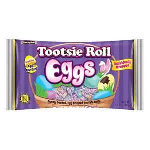 Tootsie Roll Eggs 7.5oz Bag - Individually Wrapped - Easter Basket Stuffers Snack Bonbon Sweet Fruit