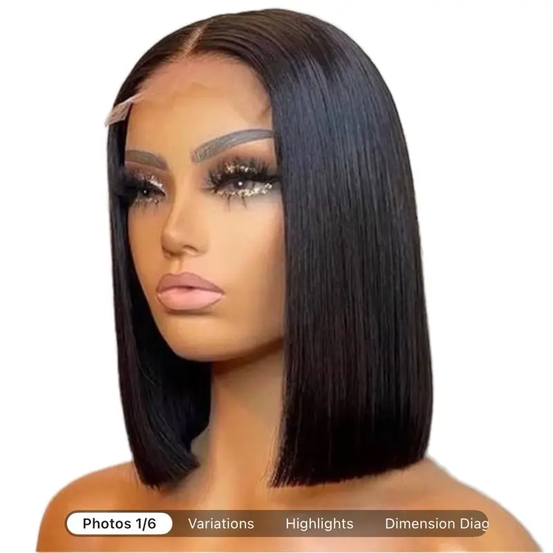 Glue less wig. Vietnamese raw human hair 8” 10” Bob