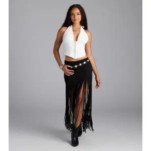 Shake It Up Fringe Maxi Skirt Shake It Up Fringe Maxi Skirt