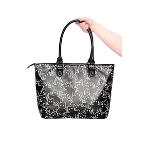Black Ghostcat Tote Bag Purse Handbag