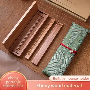 Portable Padauk Wood Incense Box, Solid Form Travel Room Fragrance Holder, Essential Oil Diffuser, Ideal for On-The-Go Use