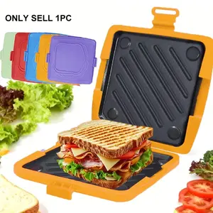 Microwave Sandwich Maker, Bread Baking Tray, No Oven Required, Non-Stick, Bake Crispy Bread, Ribs, Chicken Wings, Steaks, Sausages, Fish Steaks, Nonstick Sandwich Maker