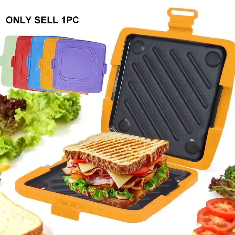 Microwave Sandwich Maker, Bread Baking Tray, No Oven Required, Non-Stick, Bake Crispy Bread, Ribs, Chicken Wings, Steaks, Sausages, Fish Steaks, Nonstick Sandwich Maker