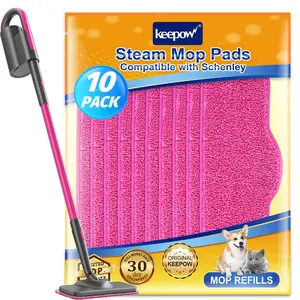 KEEPOW Microfiber Steam Mop Pads Compatible with Schenley Steam Mop Cleaner, Washable and Reusable Replacement Mop Pads Accessories